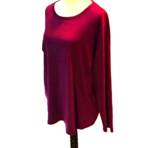 St. John's Bay Long Sleeve Tee Wine Colored Boatneck Womens Size 3X